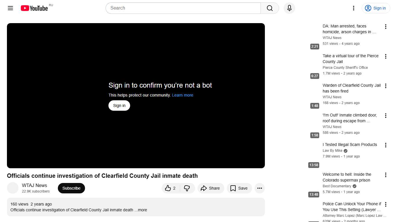 Officials continue investigation of Clearfield County Jail inmate death - YouTube